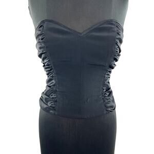 GV Black Top Lined Side Ruched Sweatheart Neck Back Zipper Classic Fit Size 40